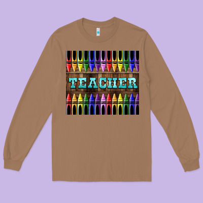 Teacher Crayons Tumbler Long Sleeve Tee Designed By Lillyallendesigns