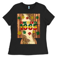 Black juneteenth 1865 12 oz can cooler (regular) Ladies Tee - Artiststas