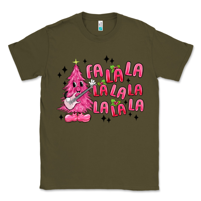 Pink Christmas Fa La La Classic Tee by MaliasSmallBusiness | Teevron