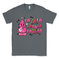 Charcoal Heather pink christmas fa la la Classic Tee - MaliasSmallBusiness