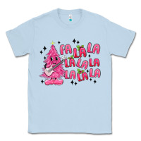 Dusty Blue pink christmas fa la la Classic Tee - MaliasSmallBusiness