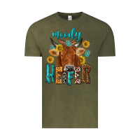 Vintage Olive moody cow Vintage Tee - NancyCooperArtShop
