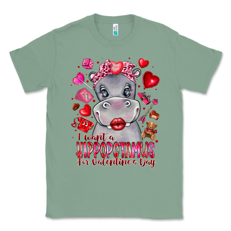 I Want Hippopotamus For Valentines Day Classic Tee by CowhideDigitalArt | Teevron