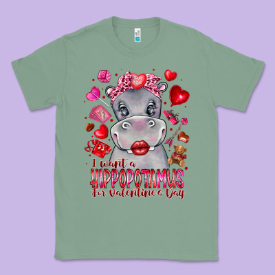 I Want Hippopotamus For Valentines Day Classic Tee Designed By Cowhidedigitalart