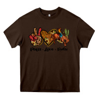Chocolate Brown peace love rodeo Heavy Core Tee - JahusDesignShop