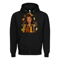 Black Just a girl who loves Fall afro woman Zipper Hoodie - NancyCooperArtShop