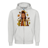 Dove Grey Just a girl who loves Fall afro woman Zipper Hoodie - NancyCooperArtShop