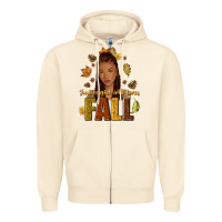 Sandshell Just a girl who loves Fall afro woman Zipper Hoodie - NancyCooperArtShop
