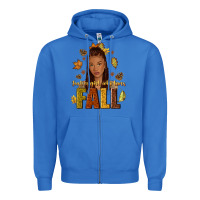 True Royal Just a girl who loves Fall afro woman Zipper Hoodie - NancyCooperArtShop
