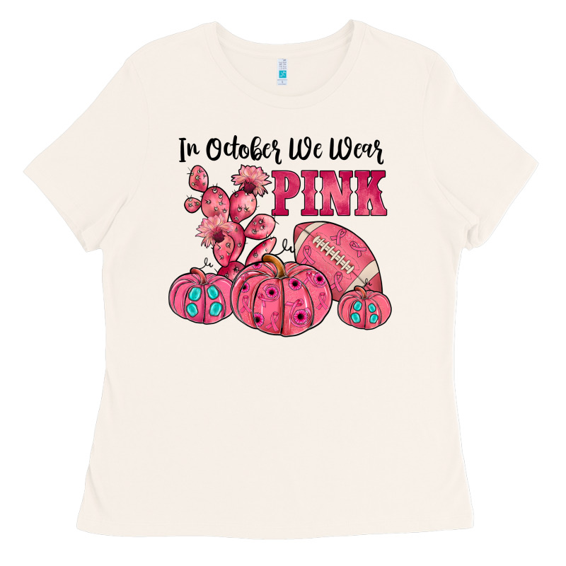 In October We Wear Pink Ladies Tee by JahusDesignShop | Teevron