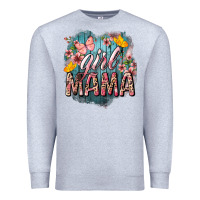 Heather Grey Girl mama butterfly mother's day Premium Sweatshirt - HowdyJamesFarm