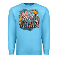 Ocean Blue Girl mama butterfly mother's day Premium Sweatshirt - HowdyJamesFarm