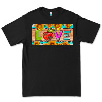 Black love and sunflower with pen and apple license plate template Premium Tee - Artiststas