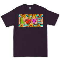 Plum love and sunflower with pen and apple license plate template Premium Tee - Artiststas