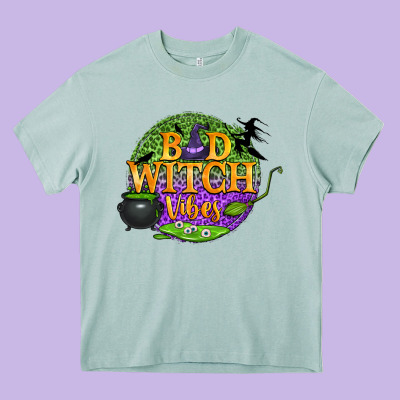 Bad Witch Vibes Heavy Core Tee Designed By Bundleandbundleshop