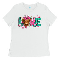 White love easter floral longhaired cow Ladies Tee - Jasminsmagicworld