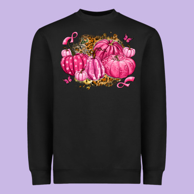 Breast Cancer Awareness Pink Pumpkins Heavyweight Sweatshirt Designed By Lillyallendesigns