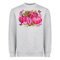 Heather Grey breast cancer awareness pink pumpkins Heavyweight Sweatshirt - LillyAllenDesigns