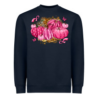 Navy breast cancer awareness pink pumpkins Heavyweight Sweatshirt - LillyAllenDesigns