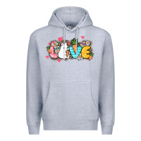 Heather Grey Love Easter Day Premium Hoodie - HowdyJamesFarm