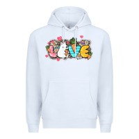 White Love Easter Day Premium Hoodie - HowdyJamesFarm