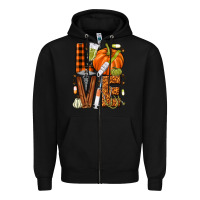Black Fall Nurse love Zipper Hoodie - NancyCooperArtShop