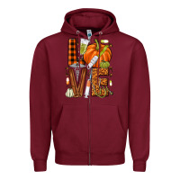 Burgundy Fall Nurse love Zipper Hoodie - NancyCooperArtShop