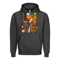 Charcoal Heather Fall Nurse love Zipper Hoodie - NancyCooperArtShop