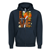 Navy Fall Nurse love Zipper Hoodie - NancyCooperArtShop