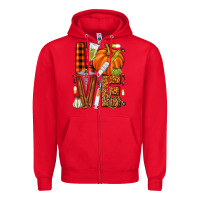 Red Fall Nurse love Zipper Hoodie - NancyCooperArtShop