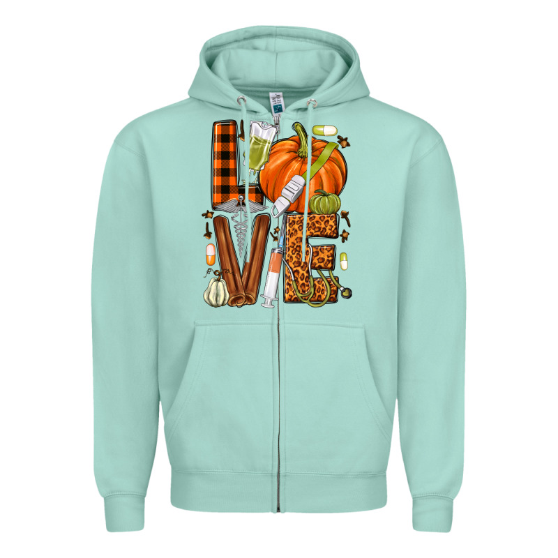 Fall Nurse Love Zipper Hoodie by NancyCooperArtShop | Teevron