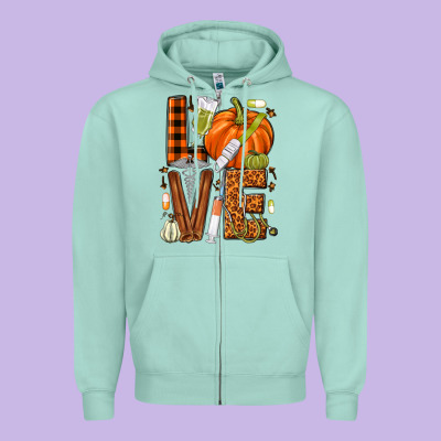 Fall Nurse Love Zipper Hoodie Designed By Nancycooperartshop