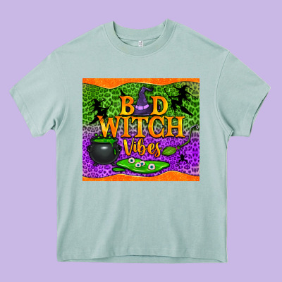 Bad Witch Vibes Tumbler Heavy Core Tee Designed By Bundleandbundleshop
