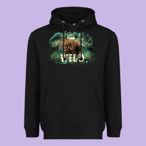 Stay Wild Night Grizzly Bear Heavyweight Hoodie Designed By Howdyjamesfarm