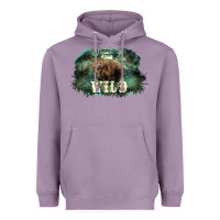 Lavender Stay wild night Grizzly Bear Heavyweight Hoodie - HowdyJamesFarm