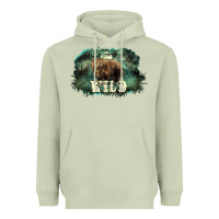 Matcha Stay wild night Grizzly Bear Heavyweight Hoodie - HowdyJamesFarm