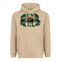 Mushroom Stay wild night Grizzly Bear Heavyweight Hoodie - HowdyJamesFarm