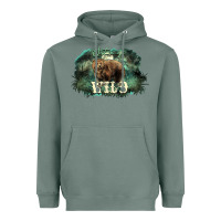 Sage Stay wild night Grizzly Bear Heavyweight Hoodie - HowdyJamesFarm