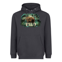 Smoke Stay wild night Grizzly Bear Heavyweight Hoodie - HowdyJamesFarm