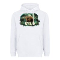 White Stay wild night Grizzly Bear Heavyweight Hoodie - HowdyJamesFarm