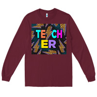 Burgundy Western Teacher Flash Tumbler Long Sleeve Tee - LillyAllenDesigns