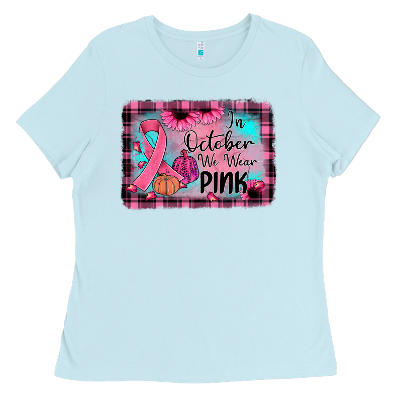 In October We Wear Pink Ladies Tee by JahusDesignShop | Teevron