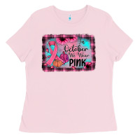 Bubblegum Pink in october we wear pink Ladies Tee - JahusDesignShop