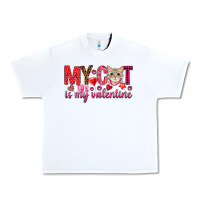 White my cat is my valentine Urban Heavy Tee - NancyCooperArtShop