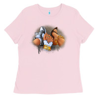 Bubblegum Pink Sneaker and heel afro woman Ladies Tee - RanaPortraitStore