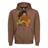 Chestnut Fall with black girl Zipper Hoodie - NancyCooperArtShop