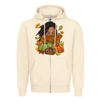 Sandshell Fall with black girl Zipper Hoodie - NancyCooperArtShop