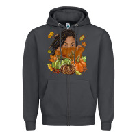 Smoke Fall with black girl Zipper Hoodie - NancyCooperArtShop