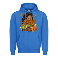 True Royal Fall with black girl Zipper Hoodie - NancyCooperArtShop