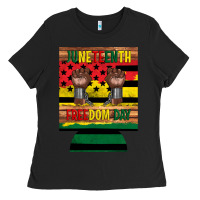Black juneteenth freedom day 12 oz can cooler (regular) 2 Ladies Tee - Artiststas